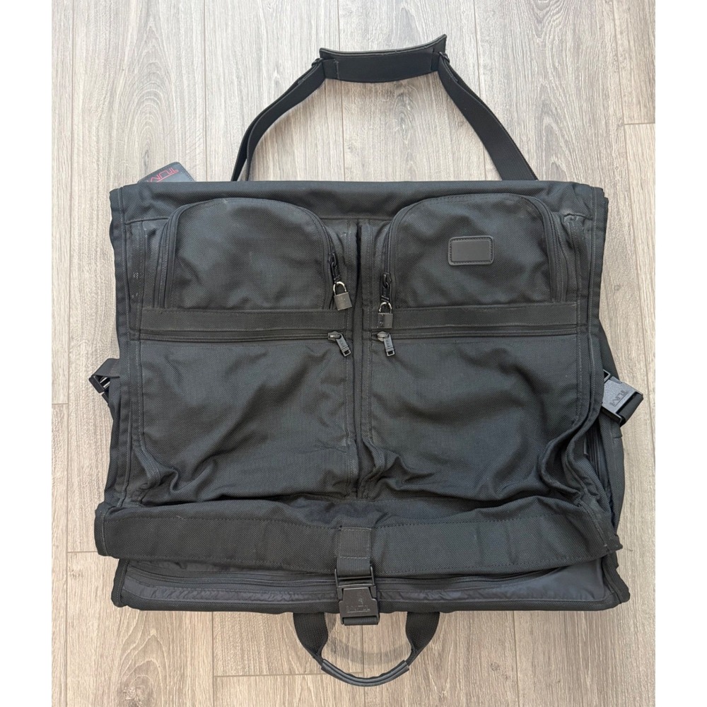 Tumi Garment Bag Large Black Ballistic Nylon Travel Suit Carrier Professional